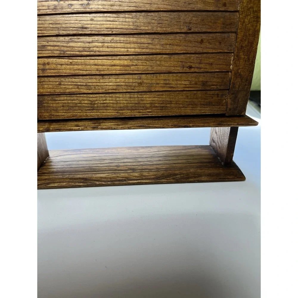 Vintage Antique Wood Wall Spice Rack Copper Hardware 14